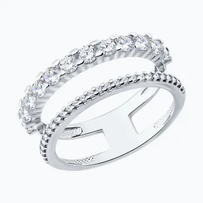 Кольцо из серебра с фианитами из серебро