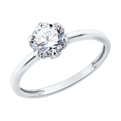 Кольцо из серебра с фианитом из серебро