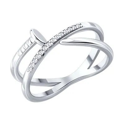 Кольцо из серебра с фианитами из серебро