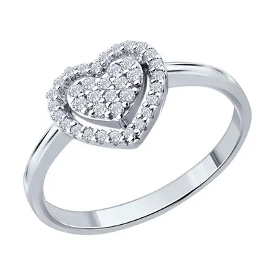 Кольцо из серебра с фианитами из серебро