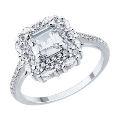 Кольцо из серебра с фианитами из серебро