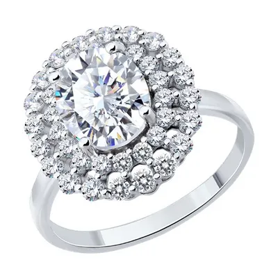 Кольцо из серебра с фианитами из серебро