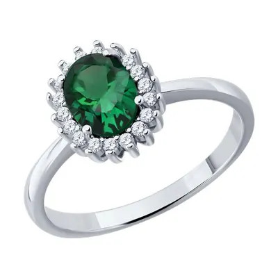 Кольцо из серебра с фианитами из серебро