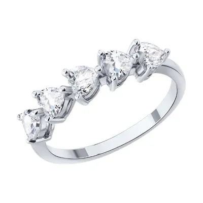 Кольцо из серебра с фианитами из серебро