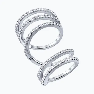 Кольцо из серебра с фианитами из серебро