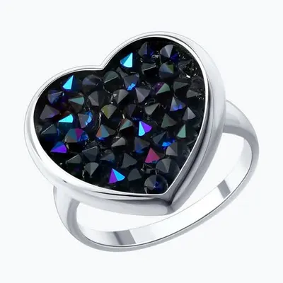 Кольцо из серебра с кристальной тканью из серебро