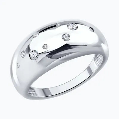 Кольцо из серебра с фианитами из серебро