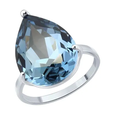 Кольцо из серебра с кристаллом из серебро
