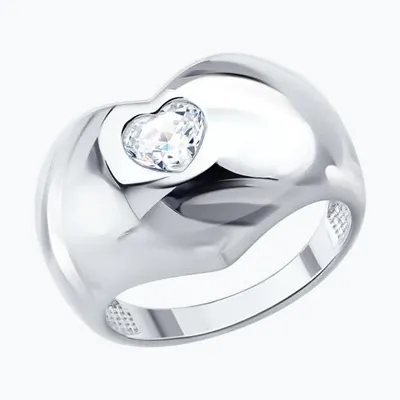 Кольцо из серебра с фианитом из серебро