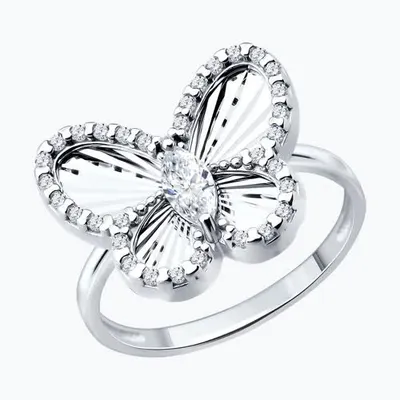 Кольцо из серебра с фианитами из серебро