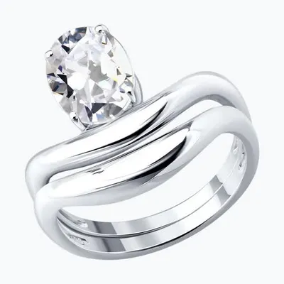 Кольцо из серебра с фианитом из серебро