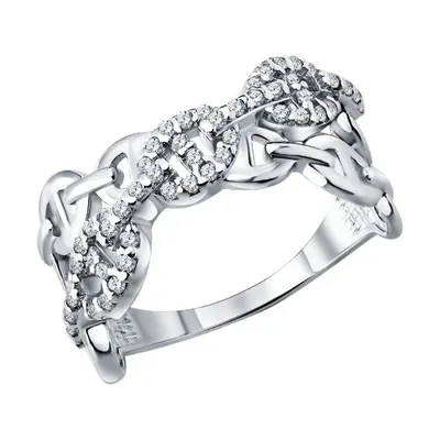 Кольцо из серебра с фианитами из серебро