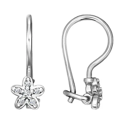 Серьги из серебра с фианитами из серебро