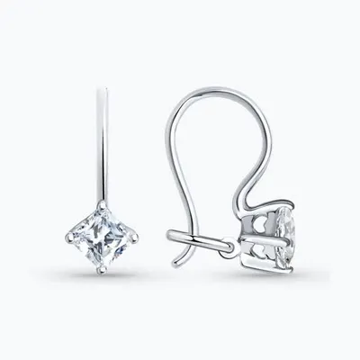 Серьги из серебра с фианитами из серебро