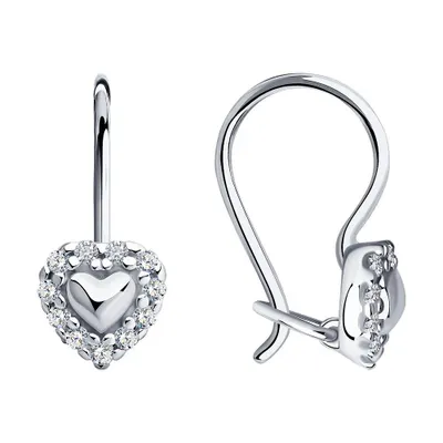 Серьги из серебра с фианитами из серебро