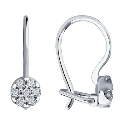 Серьги из серебра с фианитами из серебро