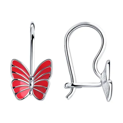 Серьги из серебра с эмалью из серебро