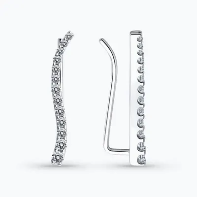 Серьги из серебра с фианитами из серебро