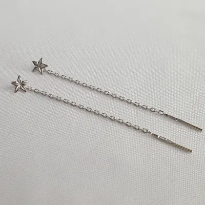 Серьги-цепочки из серебра из серебро
