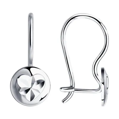 Серьги из серебра с алмазной гранью из серебро