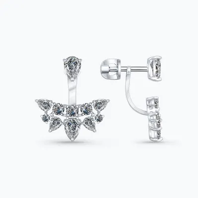 Серьги из серебра с фианитами из серебро