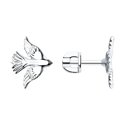 Серьги-пусеты из серебра из серебро