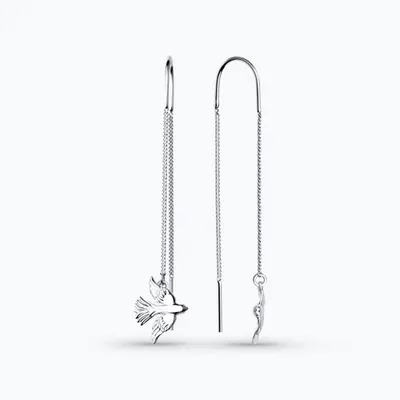 Серьги длинные из серебра из серебро