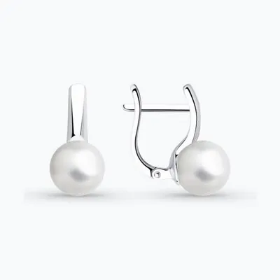 Серьги из серебра с жемчугом из серебро