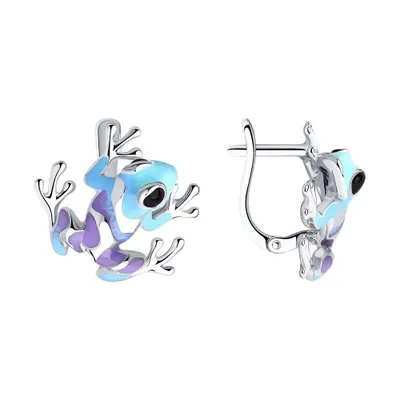 Серьги из серебра с эмалью из серебро