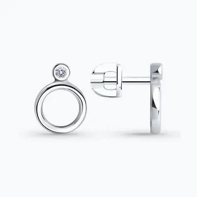 Серьги из серебра с фианитами из серебро