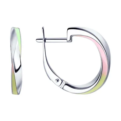 Серьги из серебра с эмалью из серебро