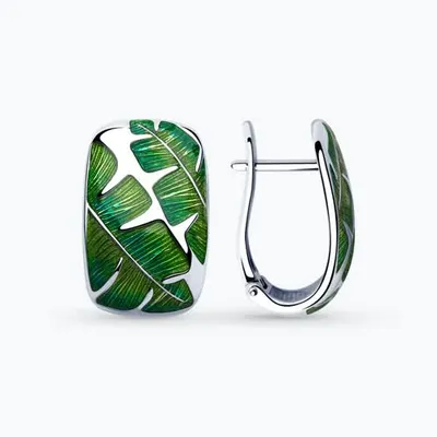 Серьги из серебра с эмалью из серебро