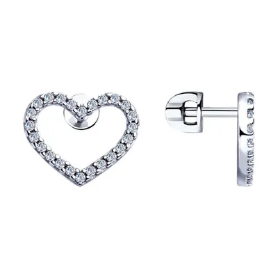 Серьги из серебра с фианитами из серебро