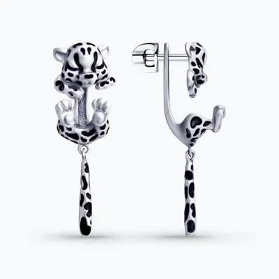 Серьги из серебра с эмалью из серебро