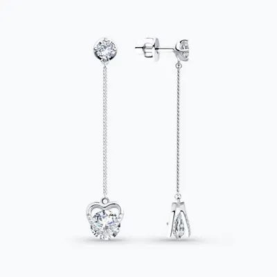 Серьги из серебра с фианитами из серебро
