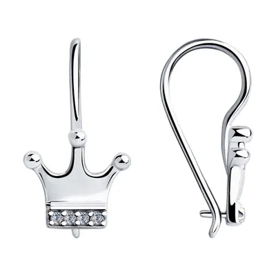 Серьги из серебра с фианитами из серебро