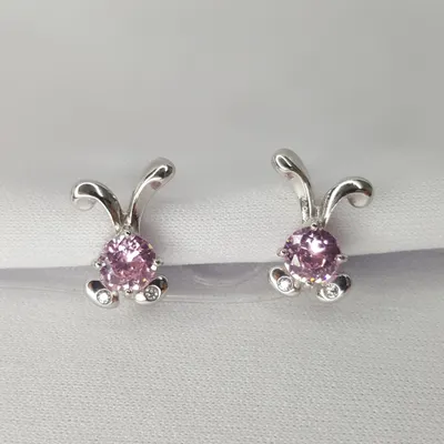Серьги из серебра с фианитами из серебро