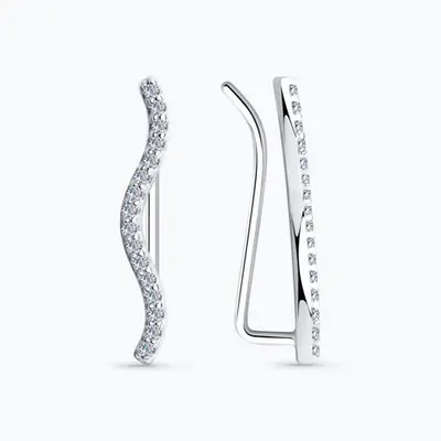 Серьги из серебра с фианитами из серебро