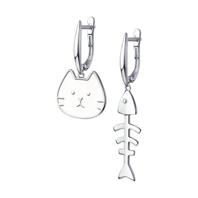 Серьги из серебра с эмалью из серебро