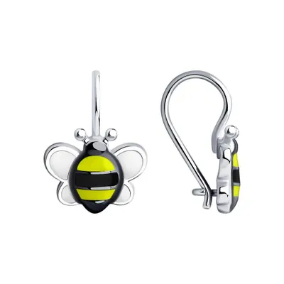 Серьги из серебра с эмалью из серебро