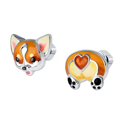 Серьги из серебра с эмалью из серебро