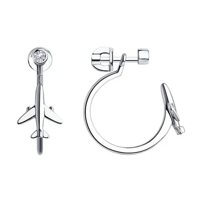 Серьги из серебра с фианитами из серебро