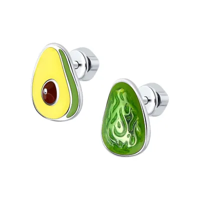 Серьги из серебра с эмалью из серебро