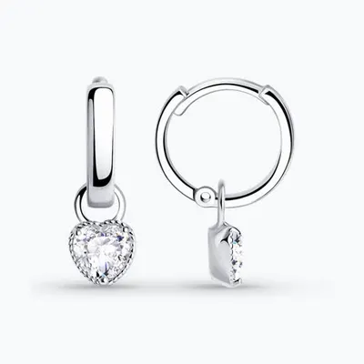 Серьги из серебра с фианитами из серебро