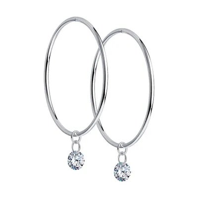 Серьги из серебра с фианитами из серебро