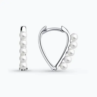 Серьги из серебра с жемчугом из серебро