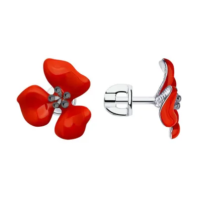 Серьги из серебра с эмалью из серебро