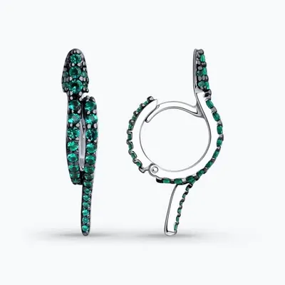 Серьги из серебра с фианитами из серебро