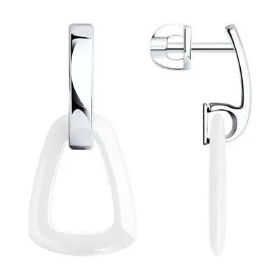 Серьги из серебра с керамическими вставками из серебро