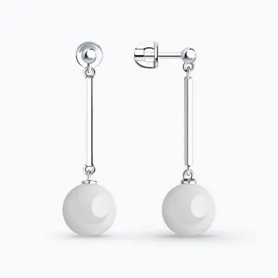 Серьги из серебра с керамическими вставками из серебро